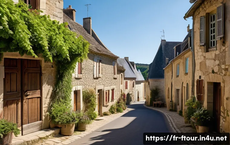 농촌관광지도사와 농업 스타트업 - A picturesque, sunlit village in the Loire Valley, featuring narrow cobblestone streets lined with a...